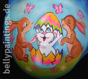 Bellypainting "Easter rabbitt"