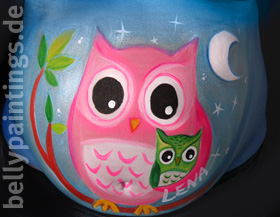 Bellypainting Eulen