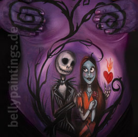 Babybauchbemalung Jack und Sally