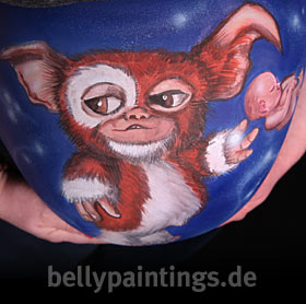 Babybauchbemalung Gremlin