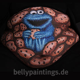 Babybauch Bemalung Krümelmonster