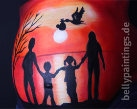 Bellypainting Sonnenuntergang